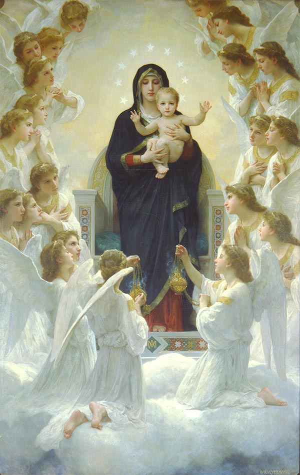 the virgin with angels - william-adolphe bouguereau